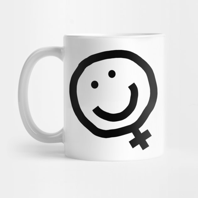 Black Line Minimal Feminism Female Smile by ellenhenryart